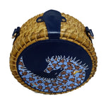The High Horse, BLUE ROUND CANE SLING-cane bag