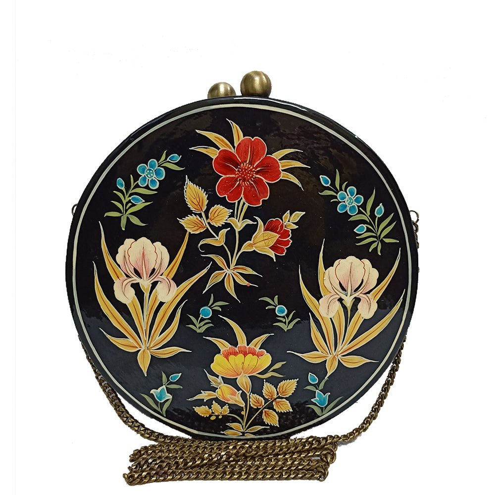 The Leaves, ROUND PAPER MACHE CLUTCH-Paper Mache Clutch