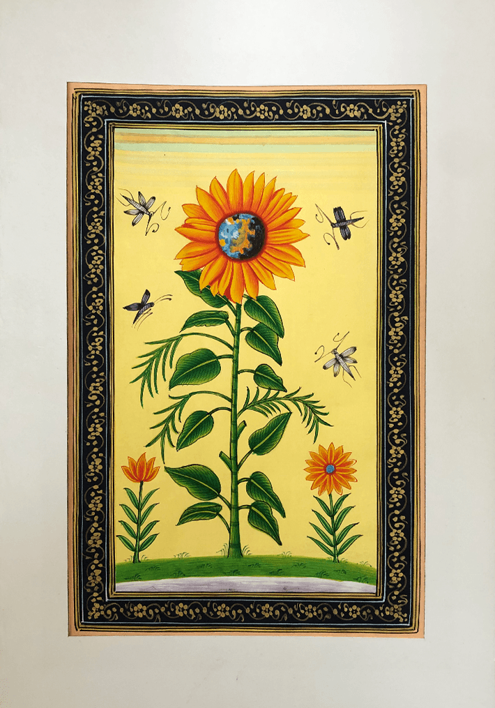 The Mughal Flowers in Miniature Painting by Mohan Prajapati Thumbnail