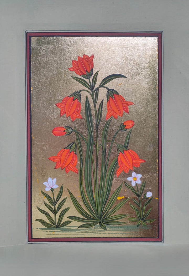 The Tulips and Daffodils in Miniature Painting by Mohan Prajapati Thumbnail