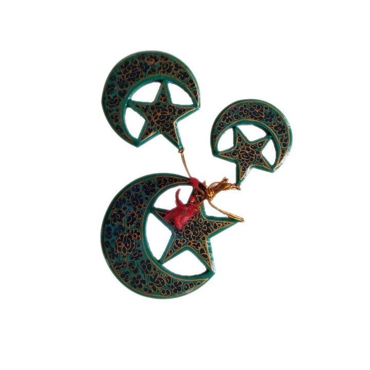 The moon and the stars, handpainted christmas decoration Thumbnail
