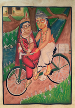 The Couple Kalighat Art for sale