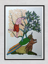 The Woodcutter Gond painting by Santosh Uikey