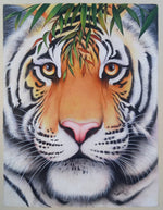 A Tiger in Greens Miniature Painting by Mohan Prajapati