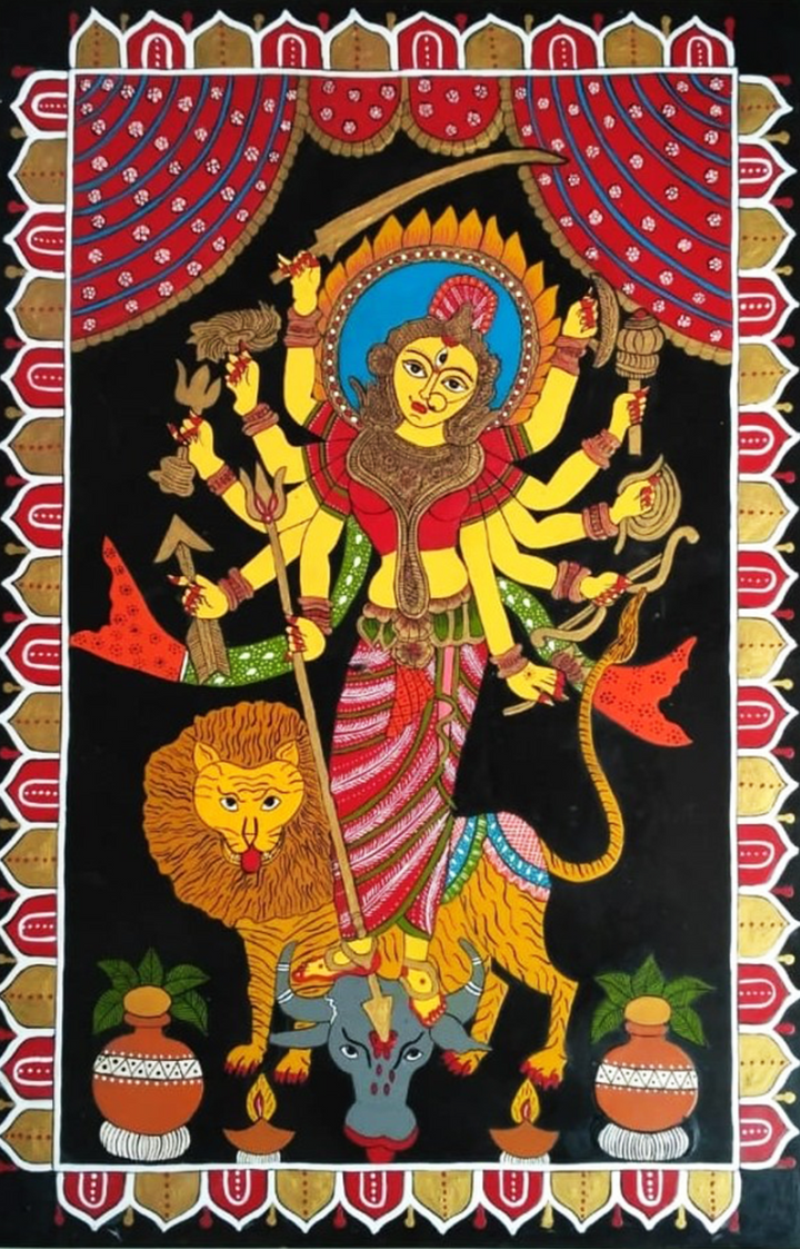 Tikuli Durga Painting by Ashok Kumar Thumbnail