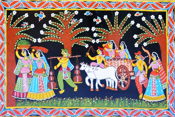Tikuli Village Scene Painting by Ashok Kumar Thumbnail