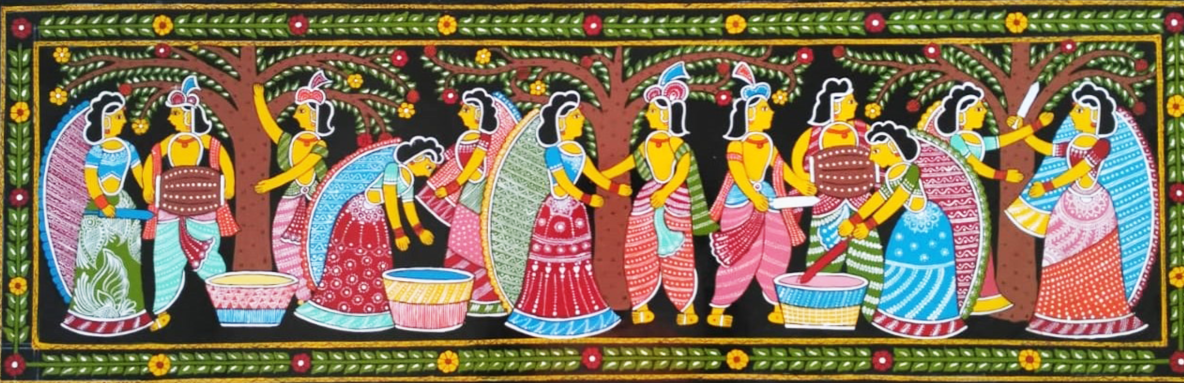 Buy Tikuli Village Scene Painting by Jayesh Sharma – MeMeraki.com
