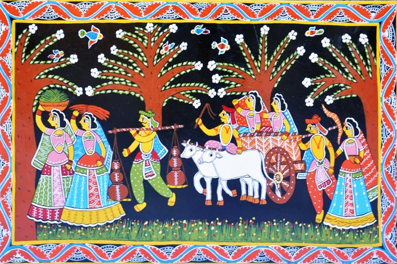 Tikuli Village Scene Painting 