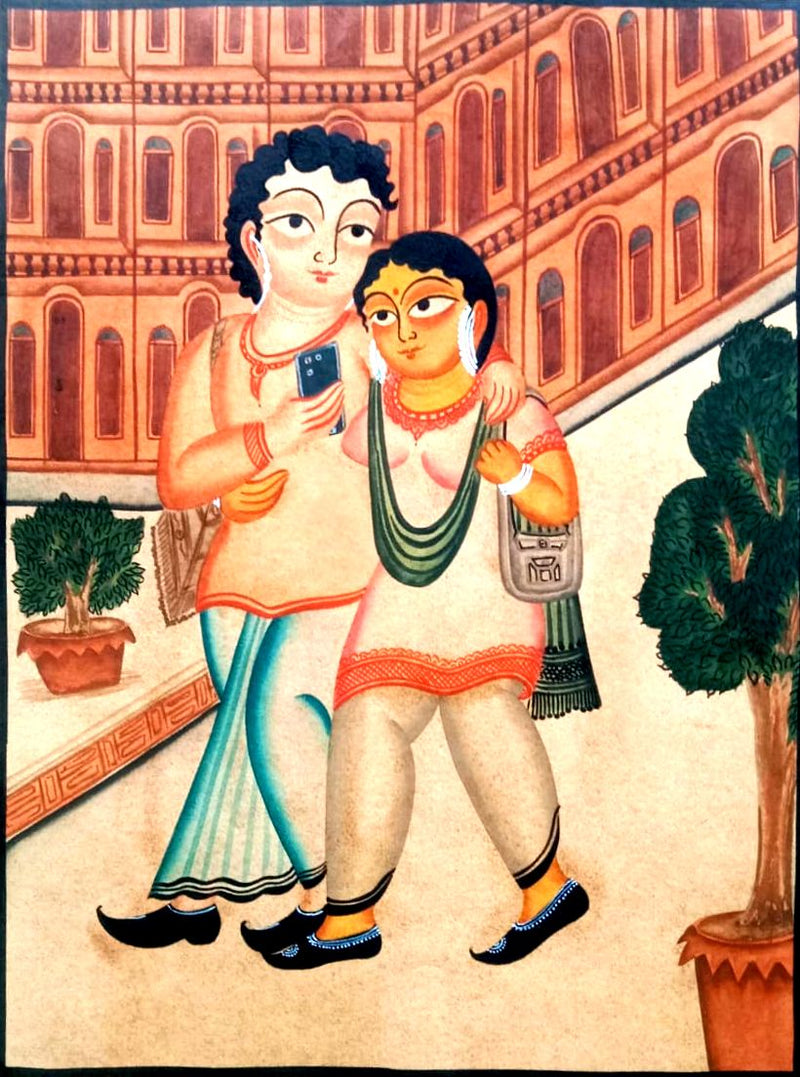 Togetherness, Kalighat painting