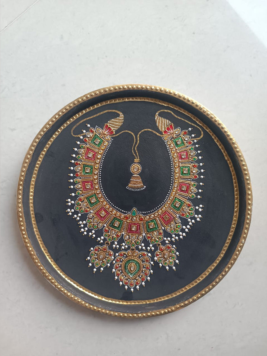 Traditional Necklace Jewellery Plate Miniature style by Mohan Prajapati