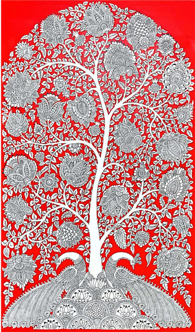 Tree of Life: Kalamkari Inspired Painting by Harinath.N Thumbnail