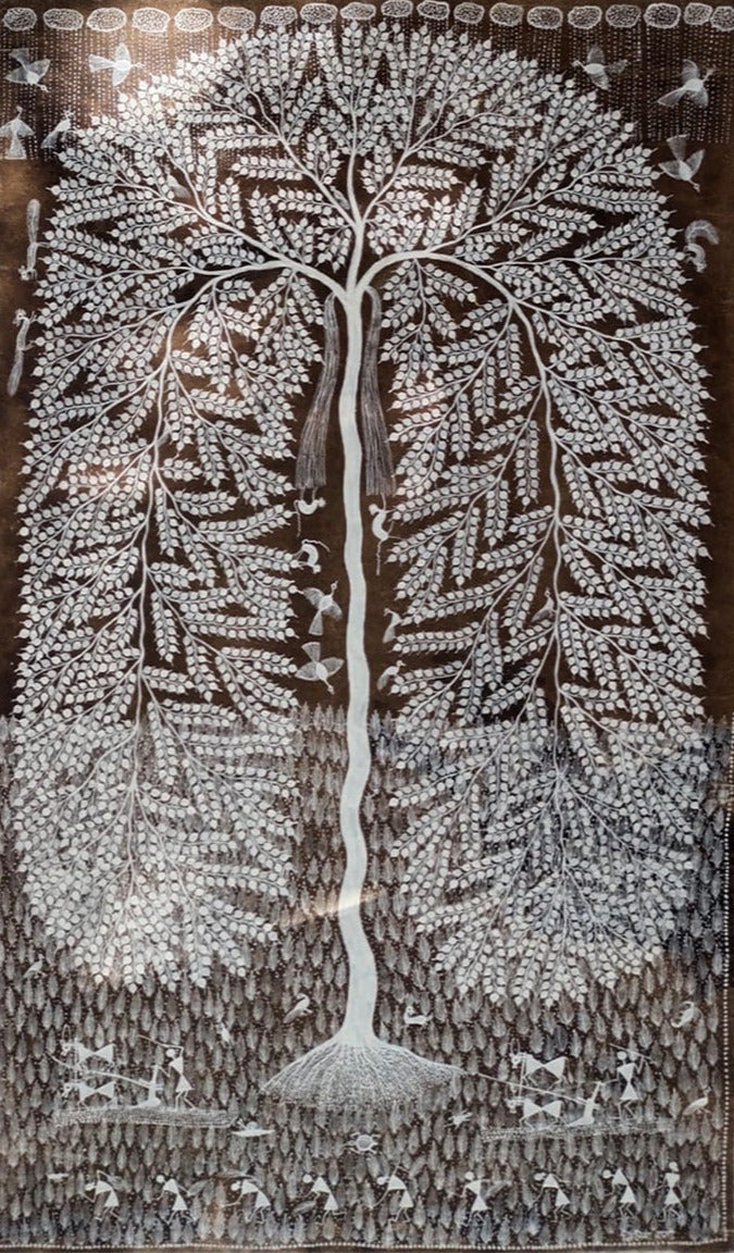 Tree of Life: Warli Painting by Dilip Rama Bahotha Thumbnail