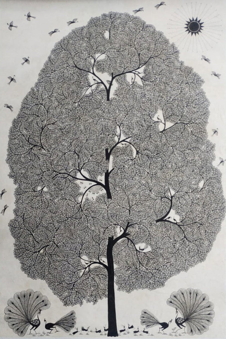 Tree of Life: Warli Painting by Dilip Rama Bahotha Thumbnail