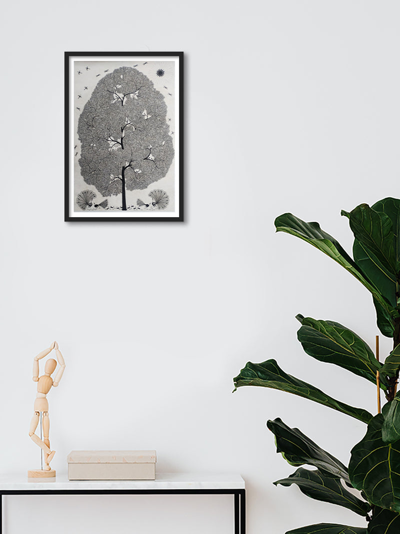 Tree of Life: Warli Painting by Dilip Rama Bahotha