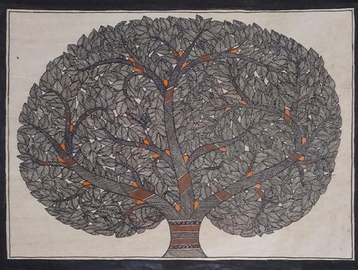 Tree of Life Madhubani Painting by Ambika Devi Thumbnail
