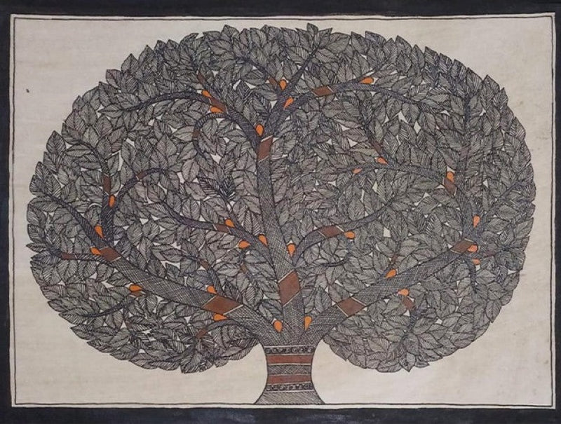 Tree of Life Madhubani Painting by Ambika Devi