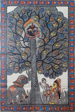 Tree of Spirituality:Madhubani painting by Priti Karn