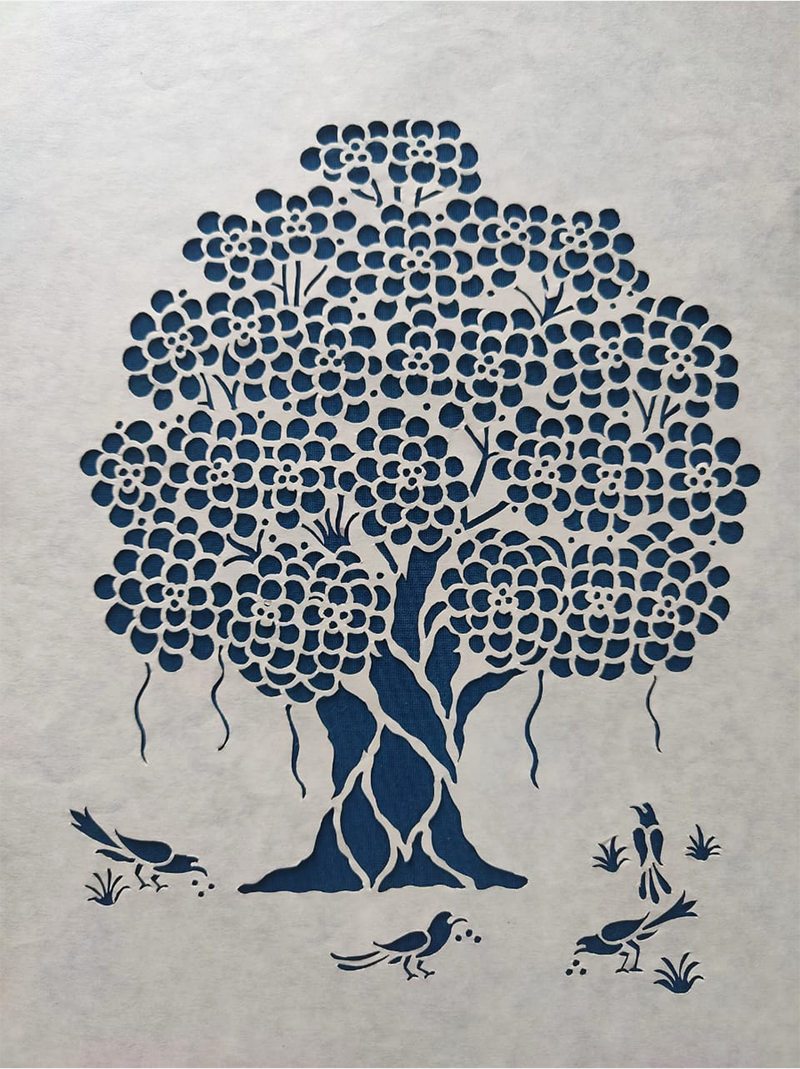 Tree of Life Sanjhi Artwork by Ashutosh Verma