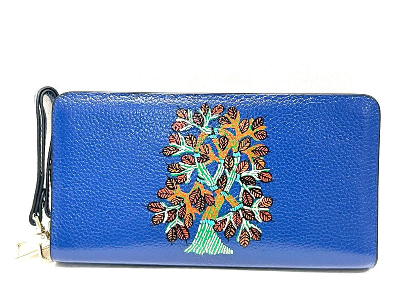 Tree of Life Gond Art, Blue Top Grain Wallet