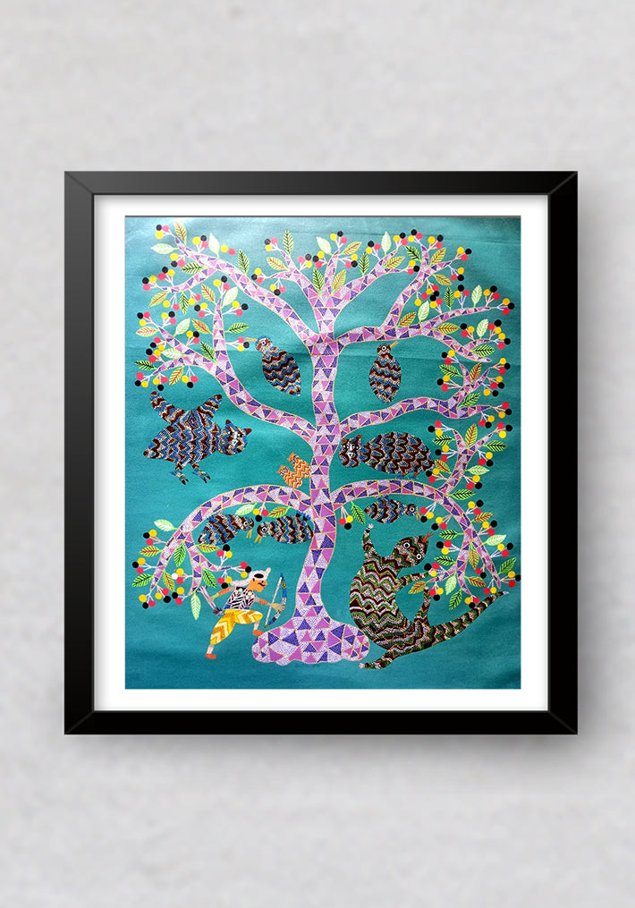Tree of life Bhil Painting by Shersingh Bhabhor
