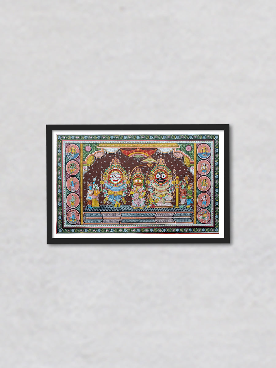 Triad of Jagannath Pattachitra Painting by Purusottam Swain