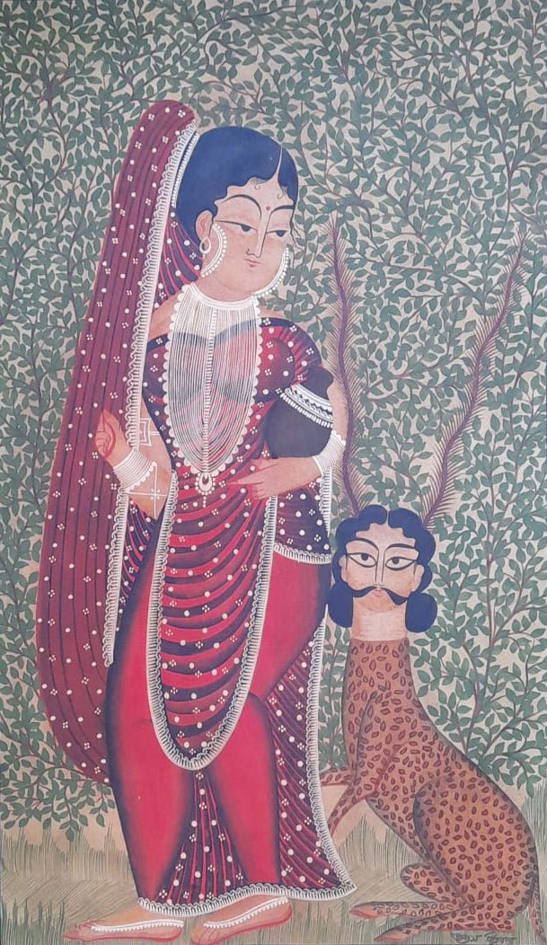 Buy A Mystic Forest Kalighat Painting