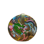 WHERE BE DRAGONS, ROUND WOOD CLUTCH-Women's Wood Clutch
