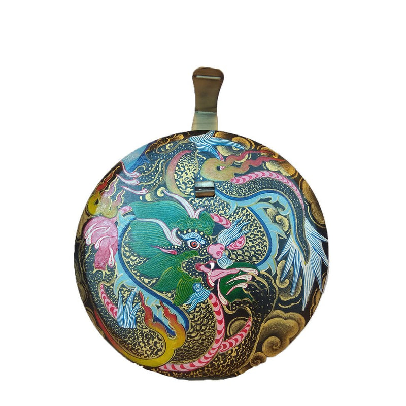 WHERE BE DRAGONS, ROUND WOOD CLUTCH-Women's Wood Clutch