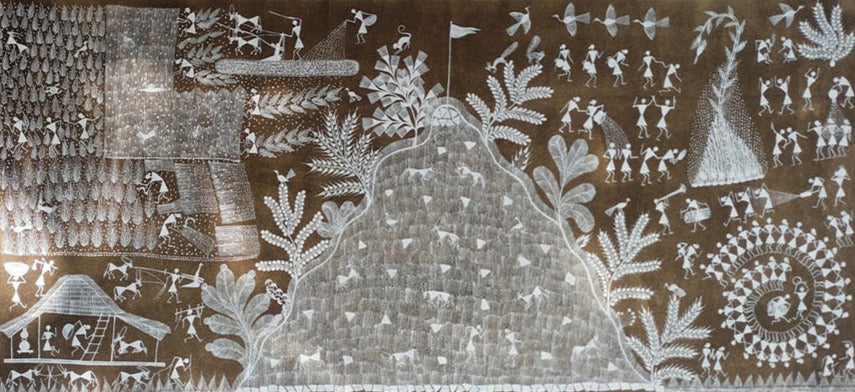 Warli Tribal Life: Warli Painting by Dilip Rama Bahotha