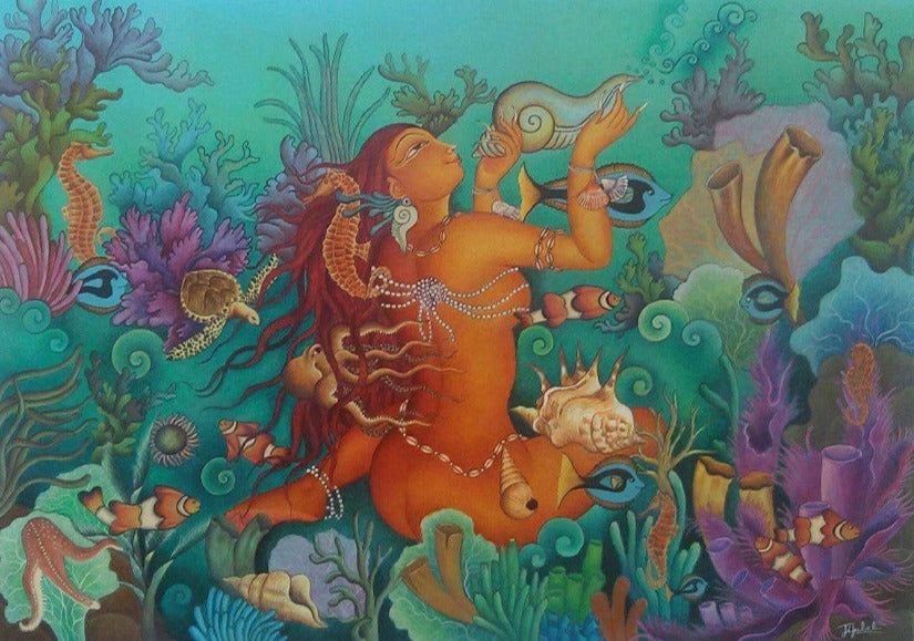 Buy Water, Kerala Mural Painting by Jijulal