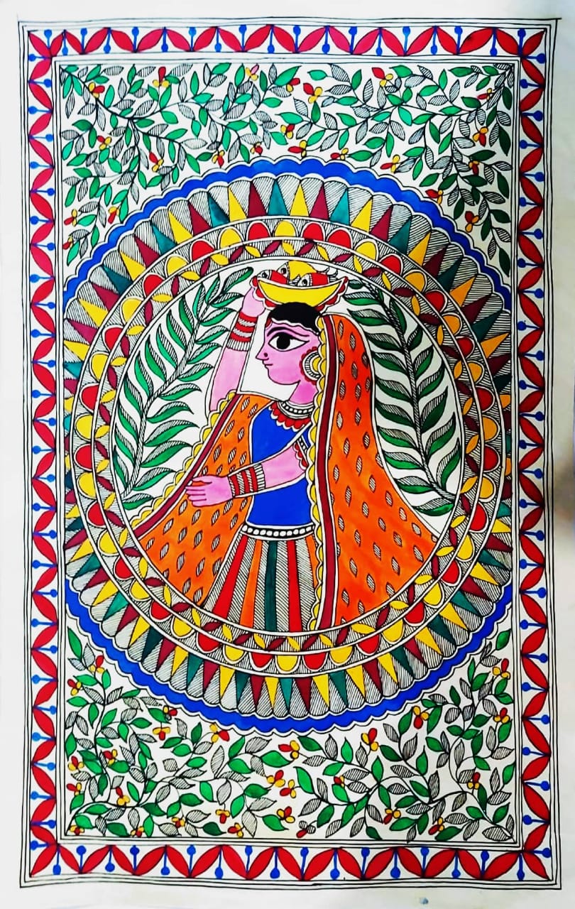 Artdarshan Madhubani Art Peacock Painting for Home & Office Wall Art Decor  Natural Colors 11 inch x 25 inch Painting Price in India - Buy Artdarshan Madhubani  Art Peacock Painting for Home