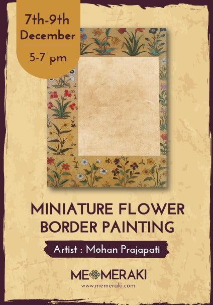 miniature flower border painting 
