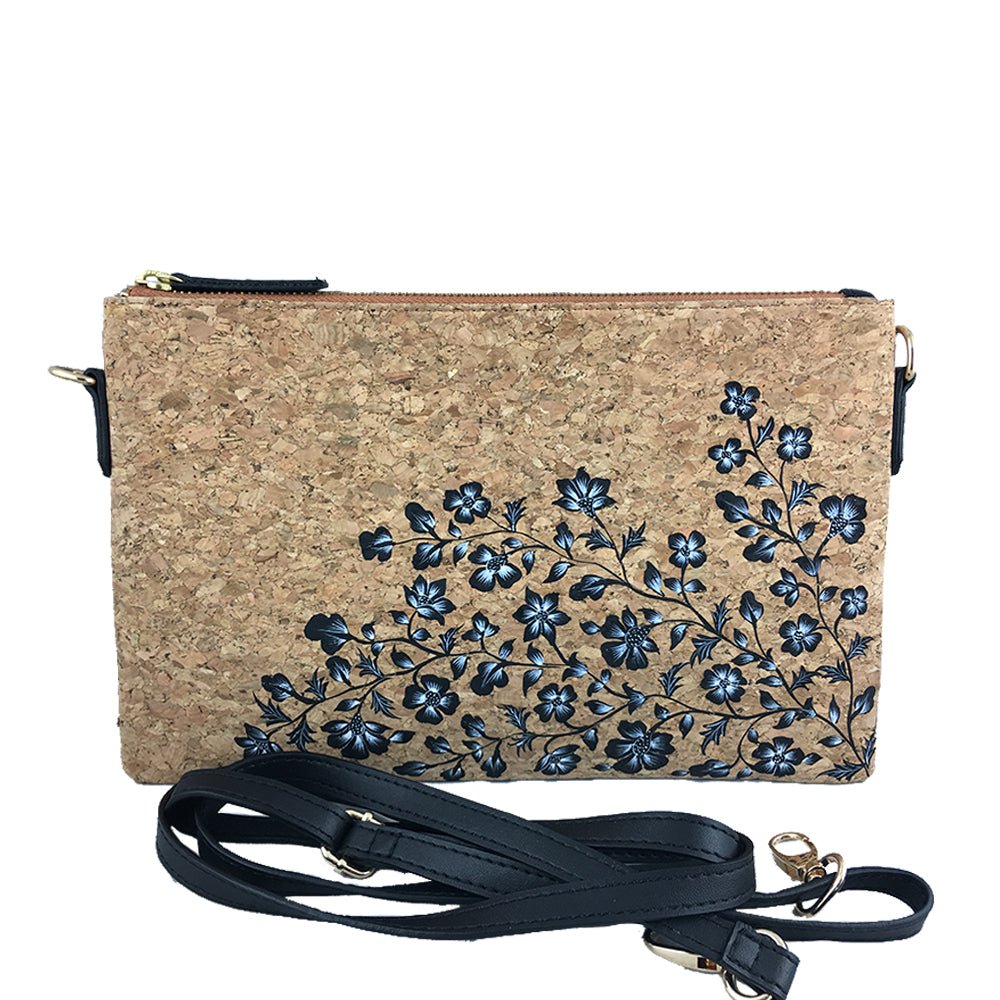 White Flowers, Natural Vegan Cork Sling-