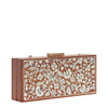 White Flowers, Wood Clutch-