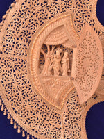 Wooden Hand Fan Sandalwood Miniature Artwork by Om Prakash