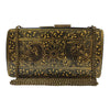 Gold and black rectangle paper Mache clutch