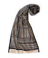 ABSTRACT - Black/white Hand block printed Cotton Stole-