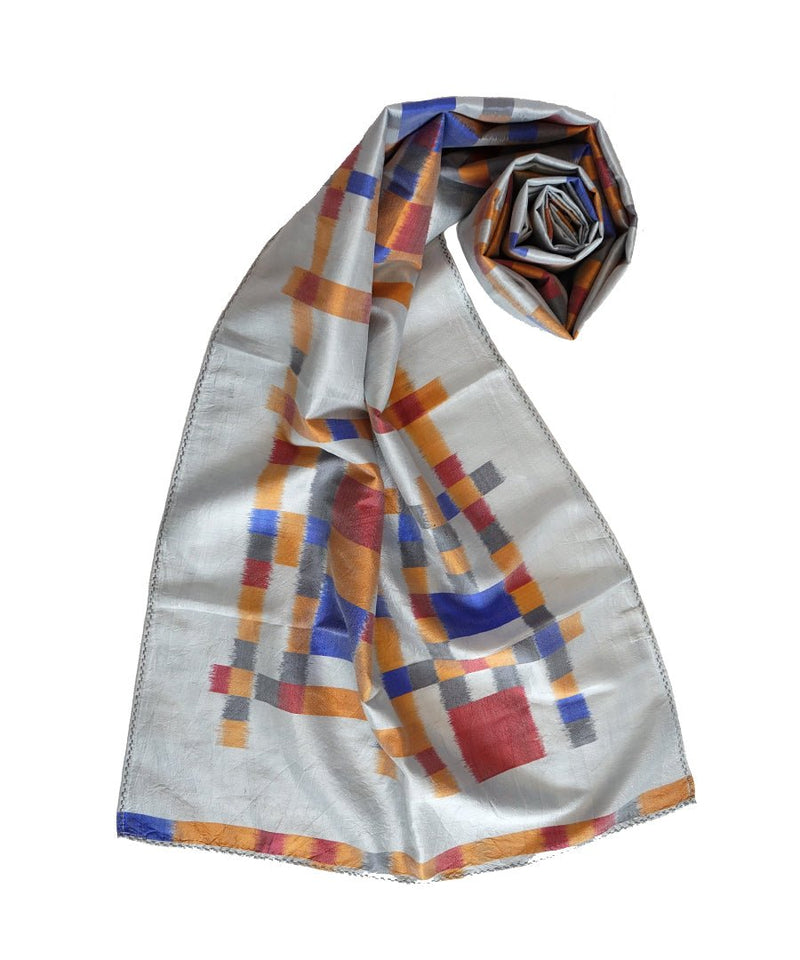 ABSTRACT - MULTICOLOR Handwoven SILK STOLE-