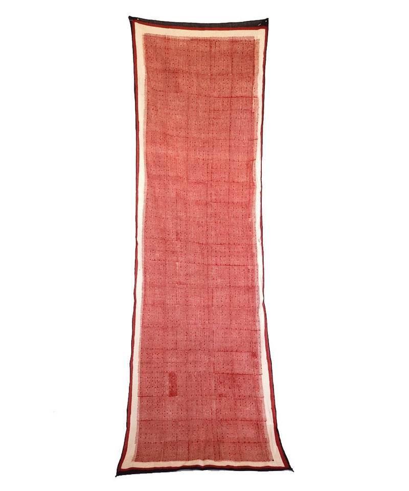 ABSTRACT - Red/white Hand block printed Cotton Stole-