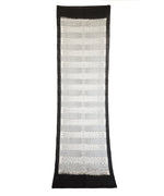 ABSTRACT- WHITE/BLACK Handwoven Cotton/Silk STOLE-