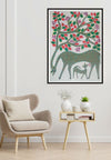 Buy Mother with baby deer animal Bhil painting