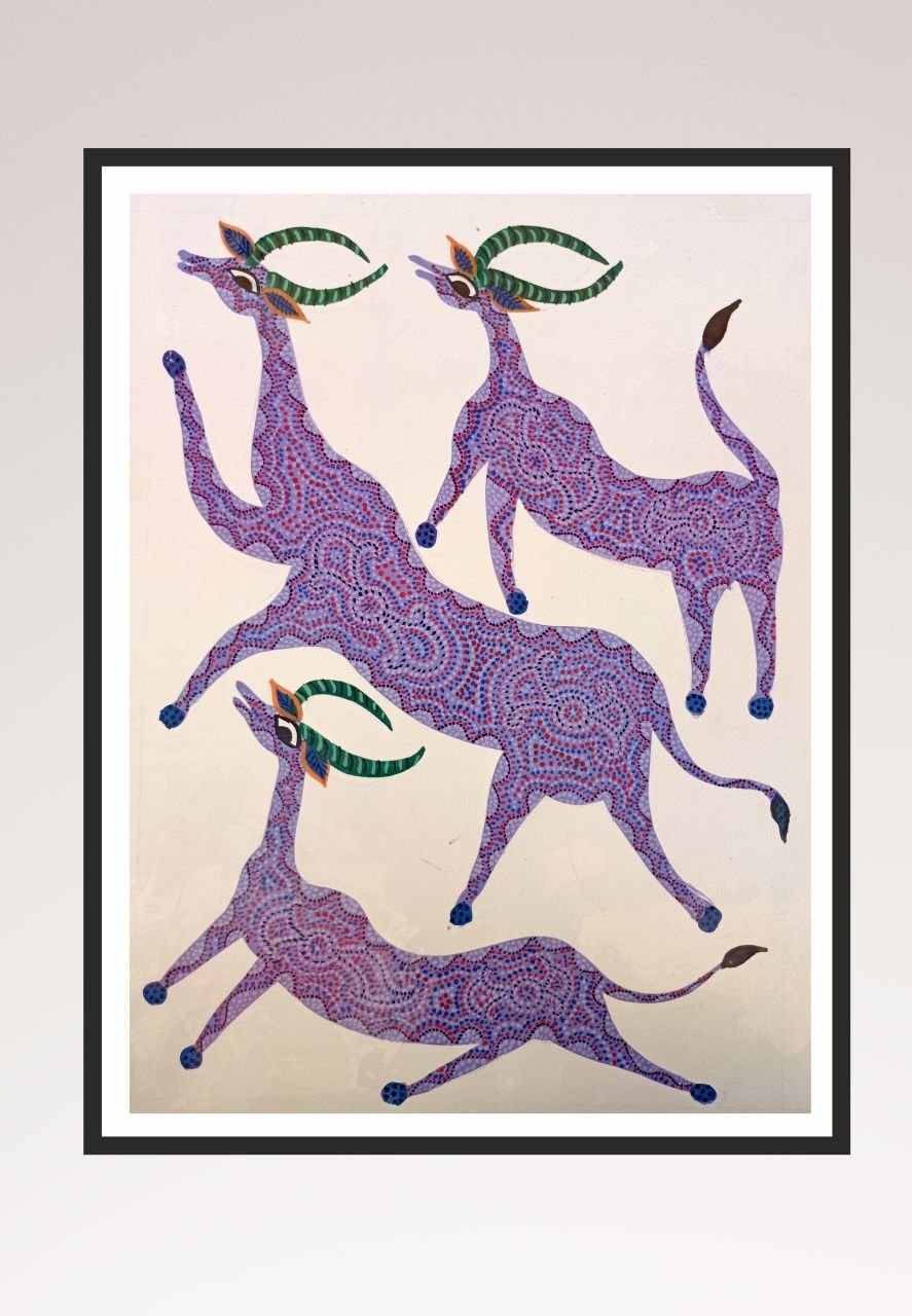 Handcrafted Online Animal Bhil Painting