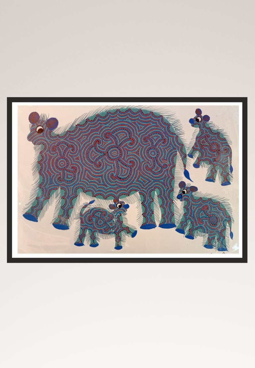 Handcrafted Animal Bhil Painting Indian Art 