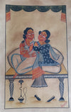 Babu Biwi (Husband Wife) Kalighat Painting