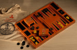 Backgammon, handpainted in Ganjifa art style-