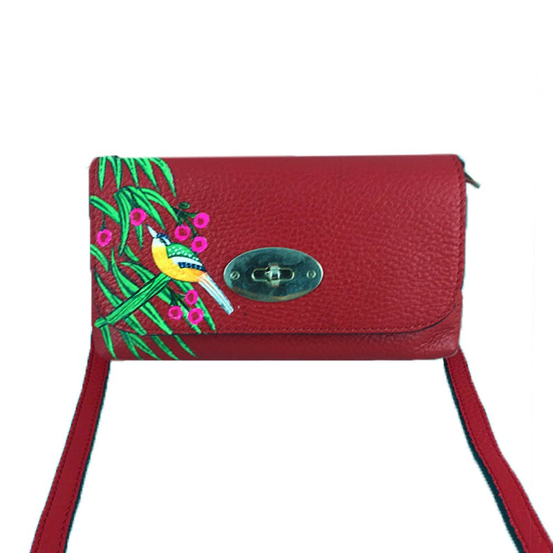 BIRDS OF A FEATHER, RED SADDLE BAG-