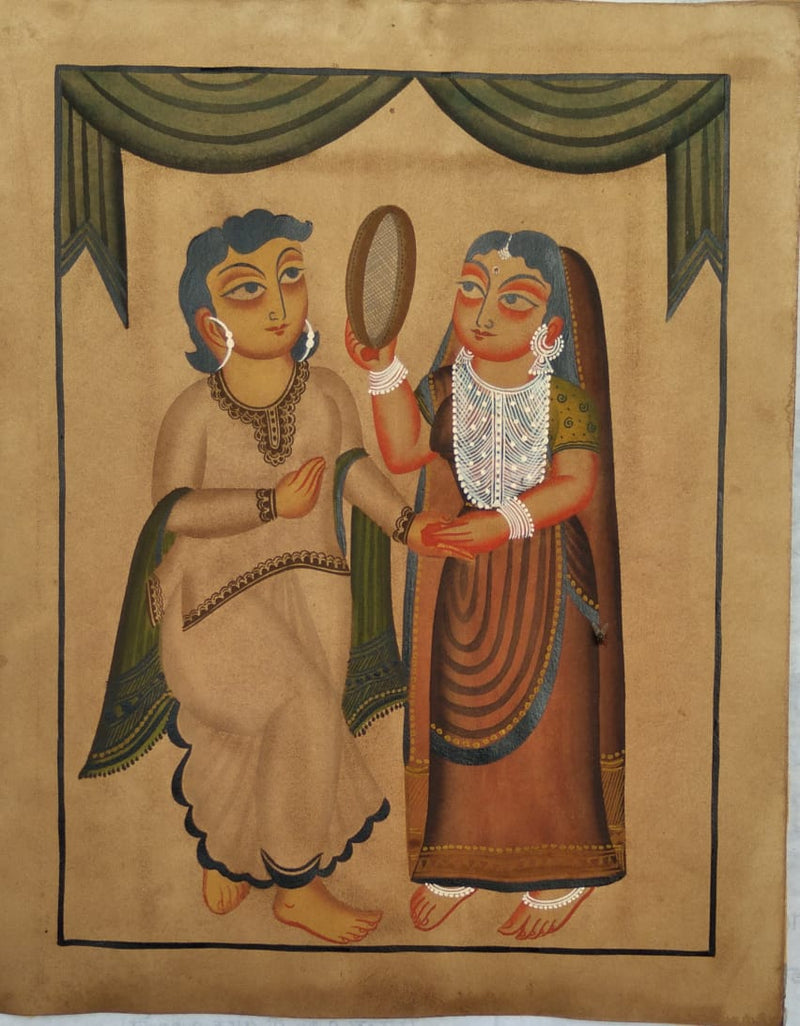 Breaking the Fast Kalighat Painting for Sale