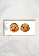Cheriyal Man and Woman Mask Pair For sale