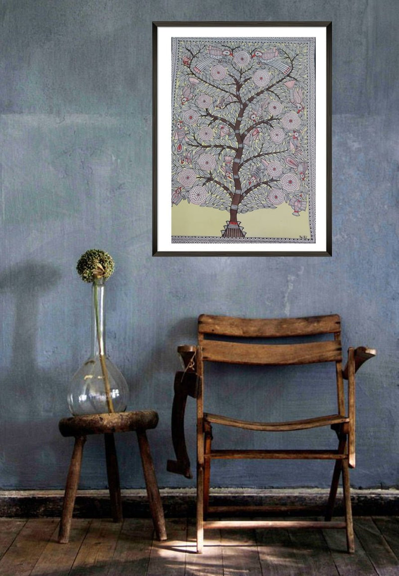 clove tree madhubani painting for sale