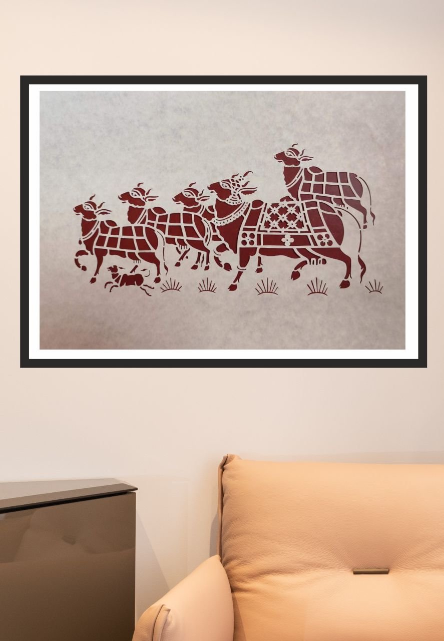 Cows Sanjhi Artwork